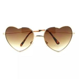 Fashion Metal Frame Heart Shape Sunglasses Shades